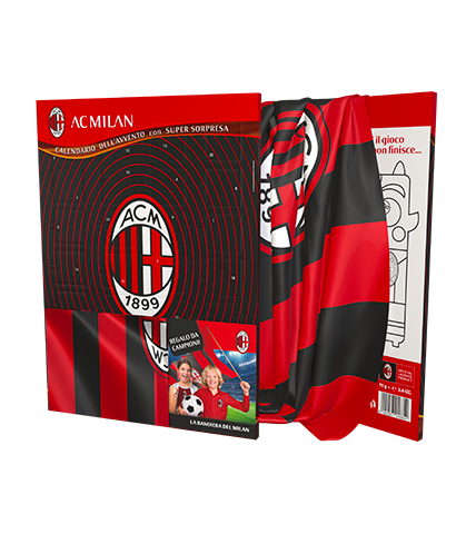 Calendario Milan con bandiera